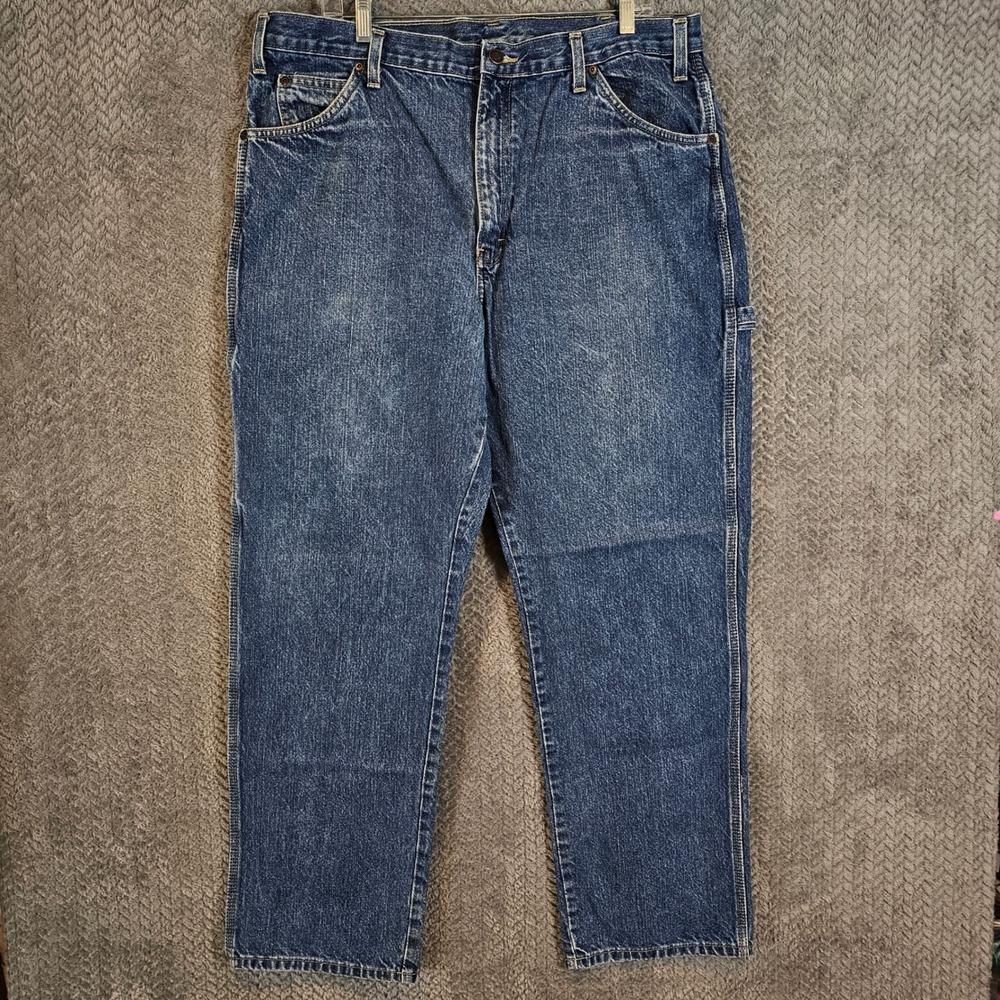 Dickies Mens Blue Carpenter Jeans Straight‎ Leg Denim Workwear 38x32 Z540013